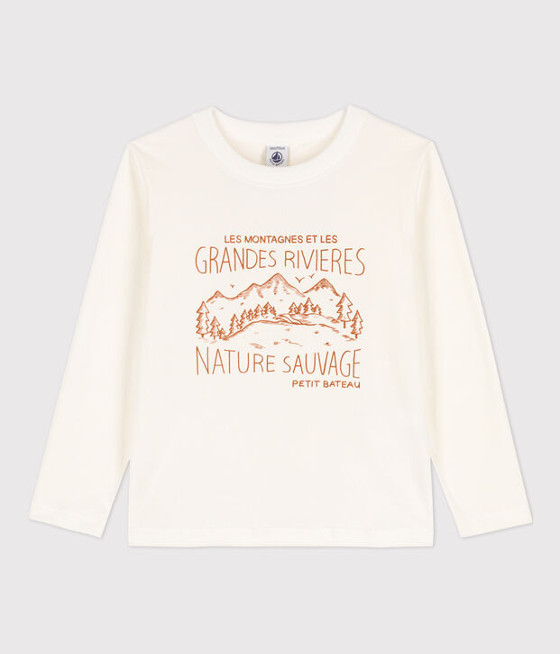 Lang&auml;rmeliges T-Shirt mit Printmotiv Kinder Jungen weiss