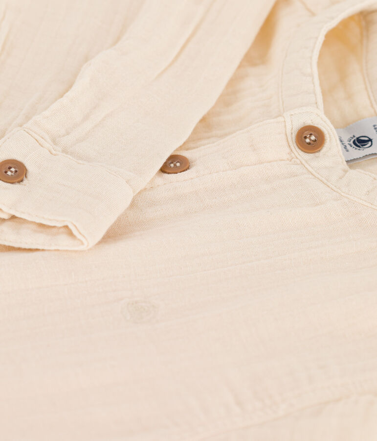 Kinderhemd aus Musselinstoff f&uuml;r Jungen naturfarben AVALANCHE