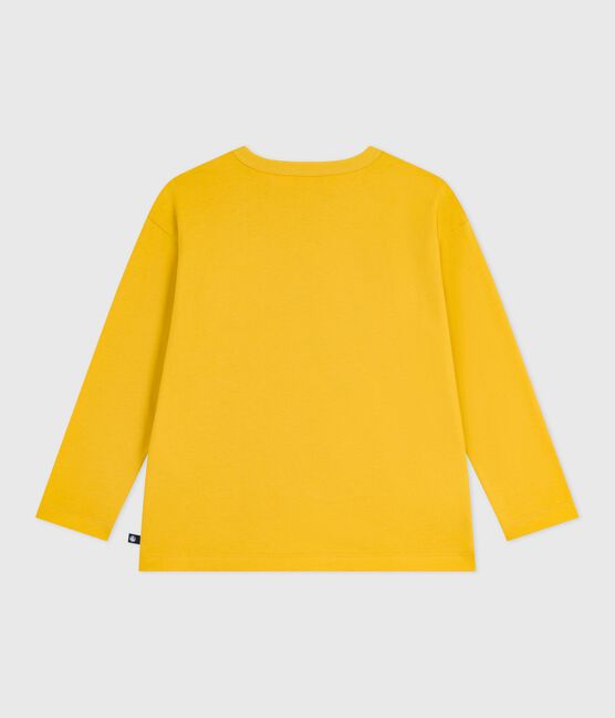 Langärmeliges Kinder-T-Shirt aus bedruckter Baumwolle gelb NAPLES