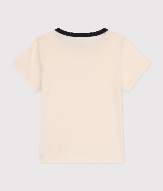 Kurzärmliges Kinder-T-Shirt aus Baumwolle für Mädchen naturfarben AVALANCHE