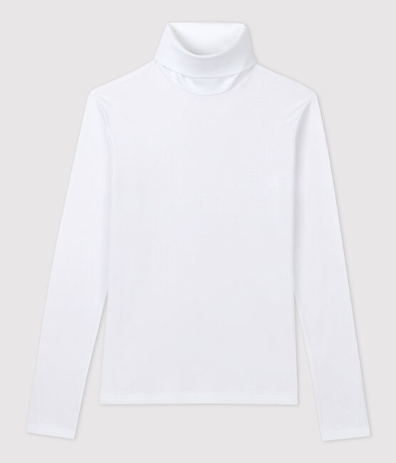 Rollkragenshirt aus Baumwolle für Damen weiss ECUME