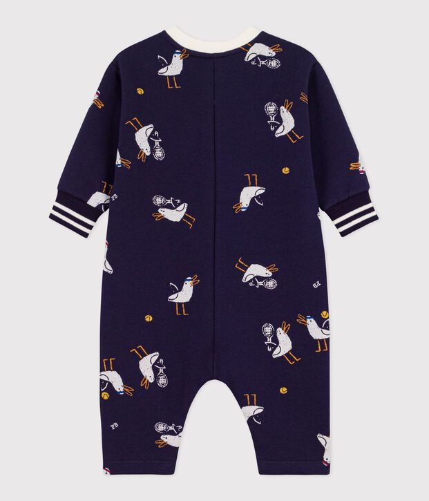 Langer Baby-Overall aus Baumwolle mit M&ouml;wenmotiv blau/vielfarbig