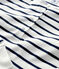 Baumwoll-T-Shirt mit Marinestreifen und Kragen mit Knopfleiste Damen weiss MARSHMALLOW/blau SMOKING