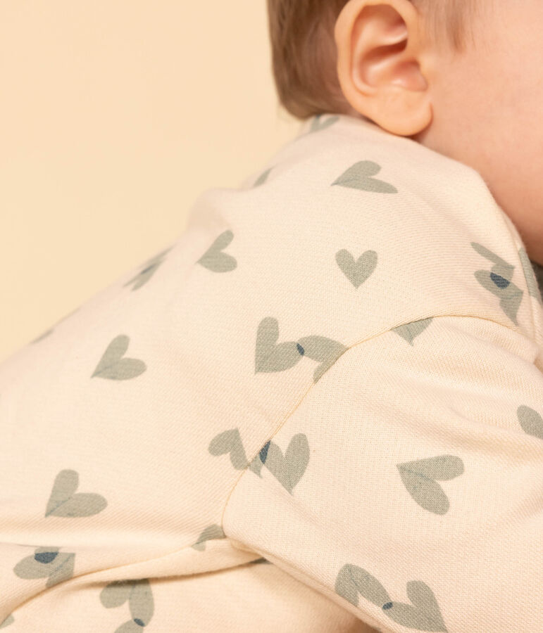 Baby-Sweatshirt aus bedrucktem Molton naturfarben/gr&uuml;n