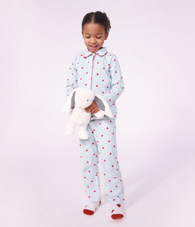 Gekn&ouml;pfter Kinder-Pyjama aus Baumwolle mit Herzmotiv