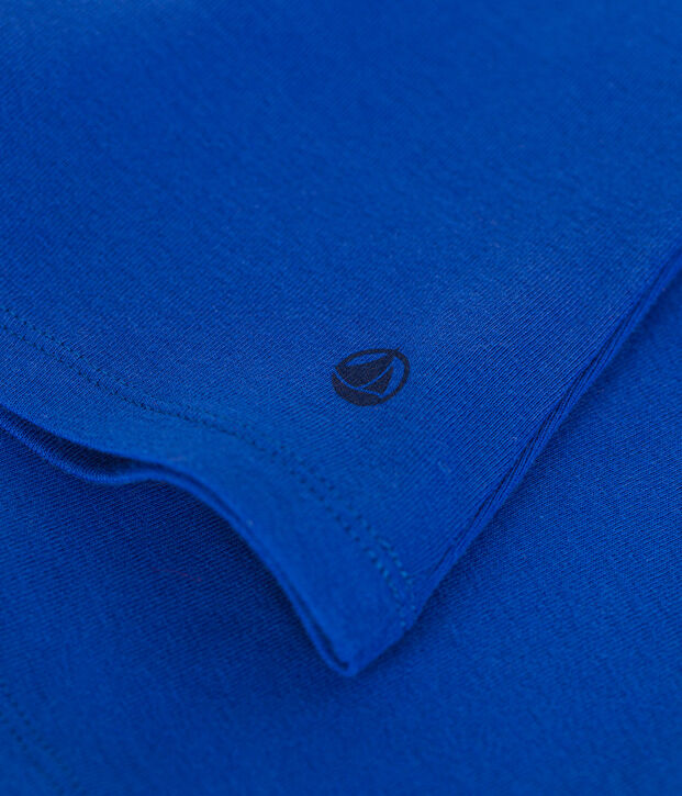 Lang&auml;rmeliges Damen-T-Shirt L'Iconique aus einfarbigem Rippstrick blau