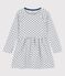 Langärmeliges Kinderkleid aus Molton für Mädchen grau BELUGA/blau MEDIEVAL