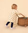 Bedrucktes langärmeliges Babykleid aus gestepptem Doppeljersey weiss AVALANCHE/ MULTICO