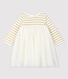 Langärmeliges Babykleid aus Materialmix für Mädchen
