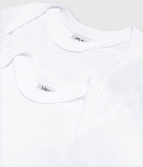 2er-Set langärmelige weiße Baby-Bodys weiss MARSHMALLOW