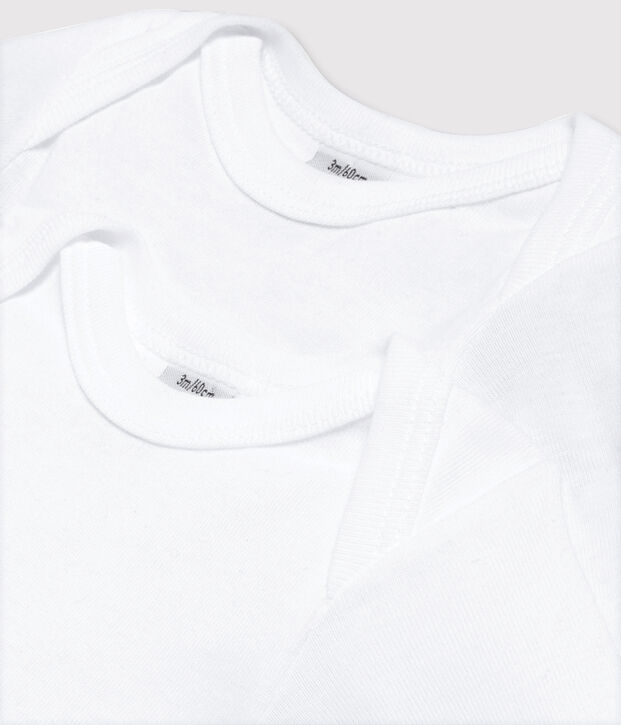 2er-Set lang&auml;rmelige wei&szlig;e Baby-Bodys weiss