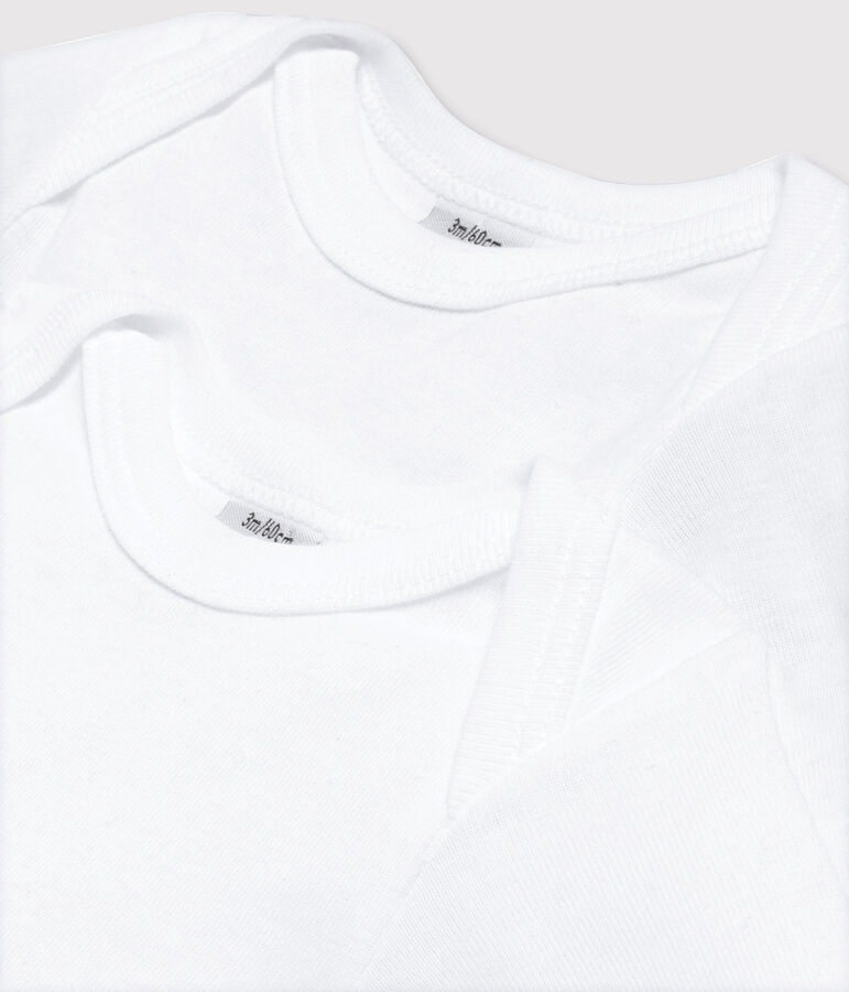 2er-Set lang&auml;rmelige wei&szlig;e Baby-Bodys weiss