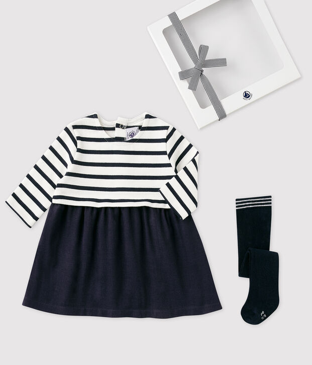 Geschenkset: Kinderkleid und Strumpfhose f&uuml;r M&auml;dchen vielfarbig