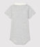 Kurzärmeliger Baby-Body aus Bio-Baumwolle mit Polokragen grau BELUGA CHINE