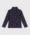 Kinder-Rollkragenshirt aus Baumwolle mit Blumenmuster blau/vielfarbig