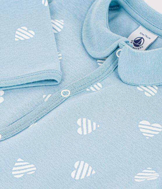 Strampler ohne Füßchen mit Kragen aus Baumwolle mit Herzmotiv MIMI/ ECUME