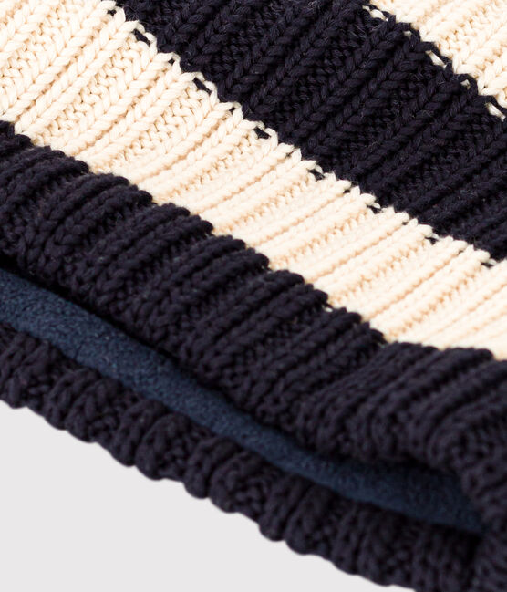 Gestreifter Snood aus Strick mit Fleece-Futter für Jungen und Mädchen blau SMOKING/ AVALANCHE