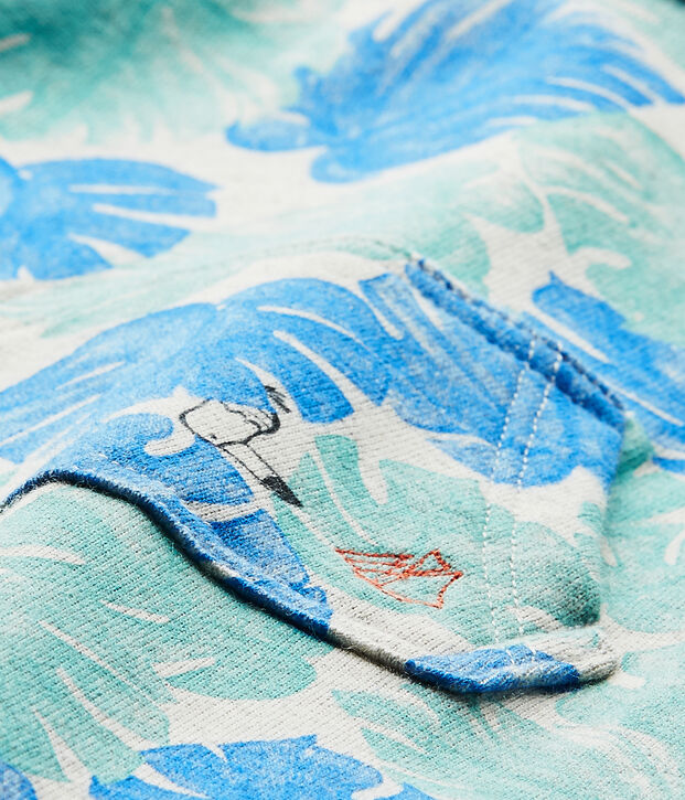 Kurzer Baby-Jungen-Einteiler mit Aufdruck grau/vielfarbig