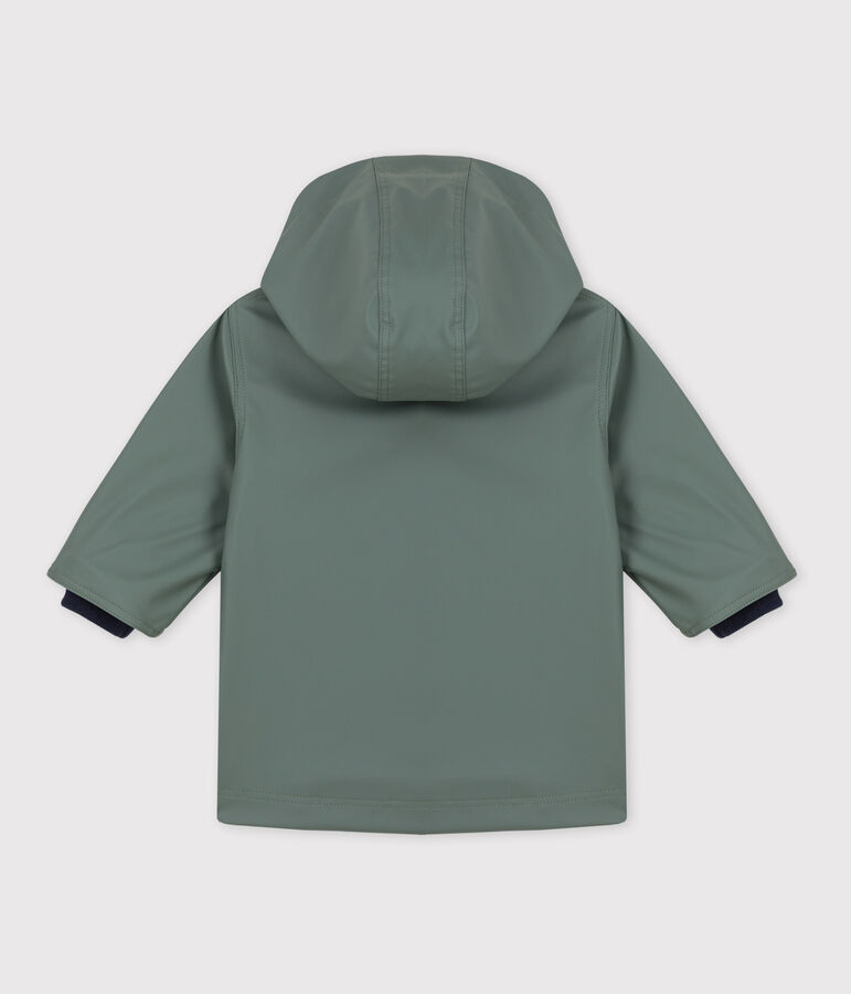 KLASSISCHE BABY-REGENJACKE AUS RECYCELTEM MATERIAL gr&uuml;n