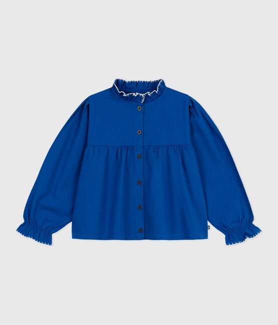 Langärmelige Kinder-Bluse aus einfarbigem Baumwoll-Twill OLYMPIC
