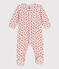 Baby-Strampler aus Nicki mit Blumenmotiv rosa SALINE/weiss MULTICO