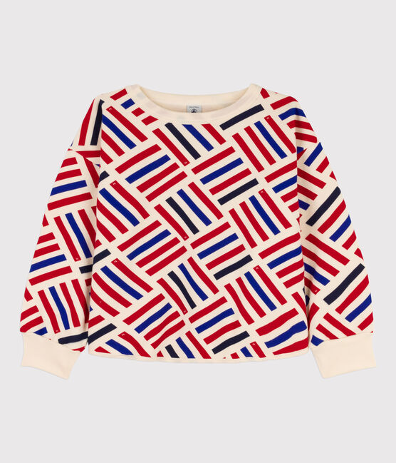Bedrucktes Kinder-Sweatshirt aus Molton für Mädchen / Jungen weiss AVALANCHE/ MULTICO
