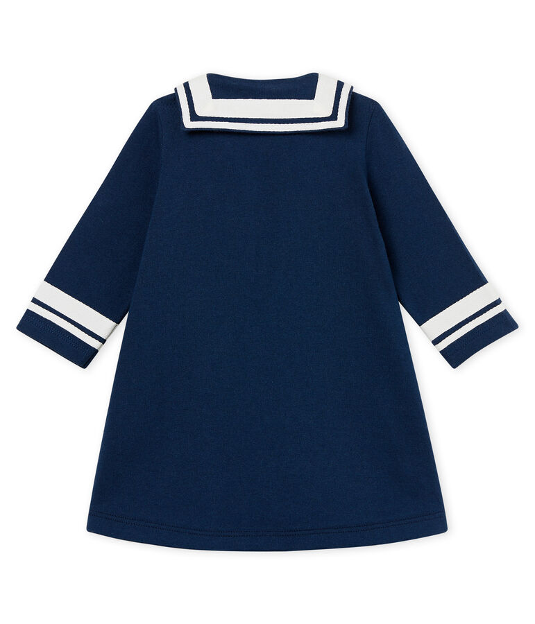 Lang&auml;rmeliges baby-kleid mit matrosenkragen m&auml;dchen blau