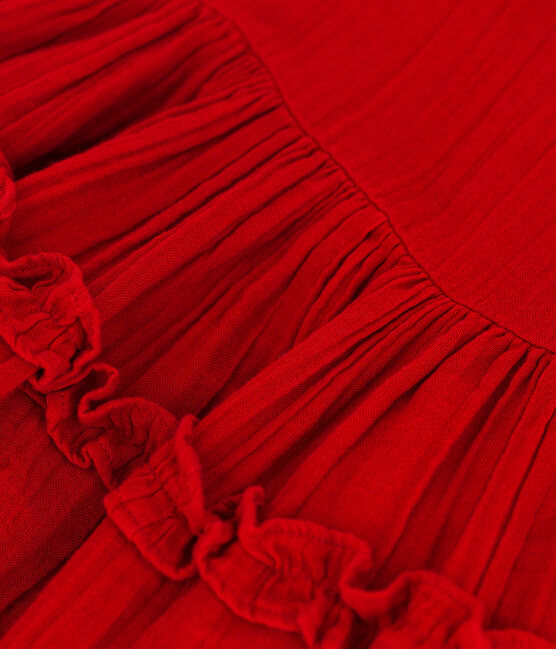 Kurzärmeliges Kleid aus Musselin-Stoff für Mädchen STOP