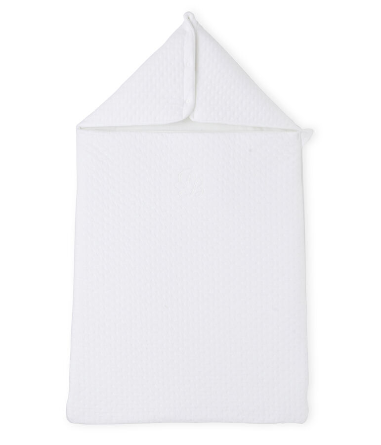 Gestepptes Engelnest aus gedoppeltem Jersey f&uuml;r Babys weiss