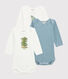 3er-Set langärmelige Baby-Bodys für Jungen Petit Bateau x Deyrolle