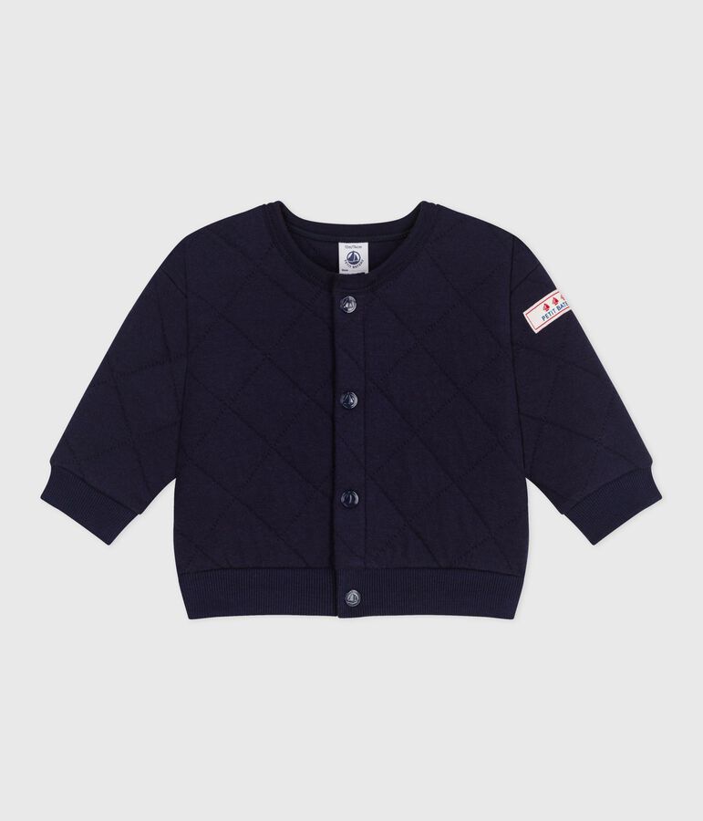 Baby-Cardigan aus einfarbigem festen Baumwollstoff blau