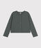 Damen-Cardigan aus Doppeljersey mit Druckknöpfen grün THUYA