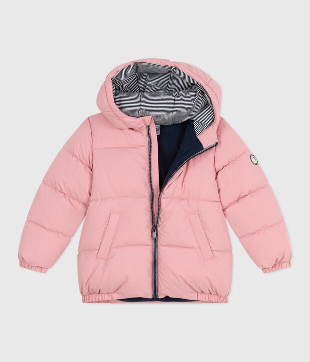 Einfarbige Kinder-Winterjacke rosa