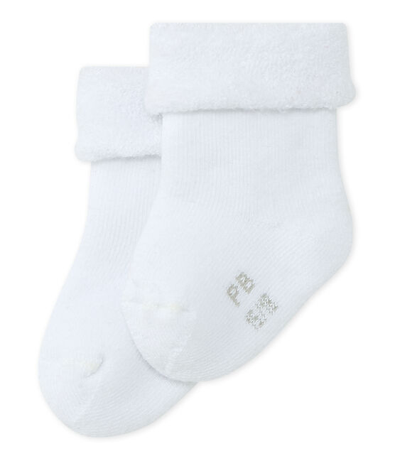 Socken aus weichem, bequemem Frottee. weiss ECUME