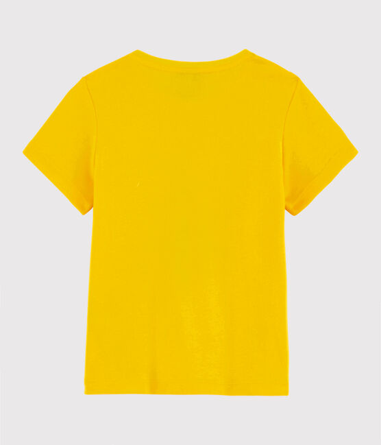 Kurzärmliges Kinder-T-Shirt aus Baumwolle für Mädchen gelb JAUNE