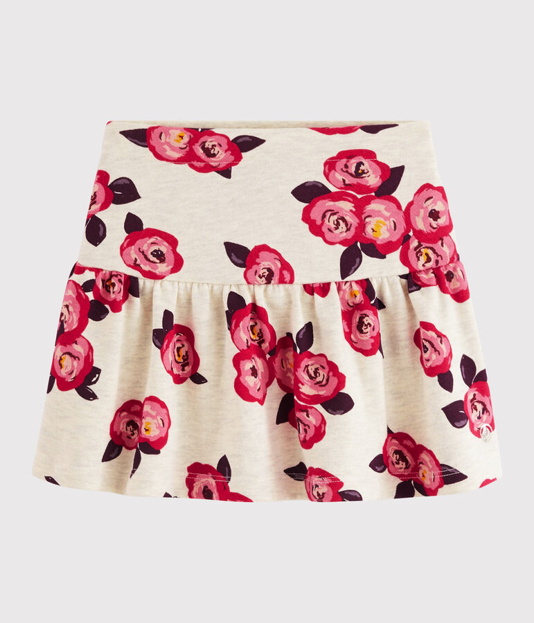 Kinderrock aus Molton f&uuml;r M&auml;dchen beige/vielfarbig