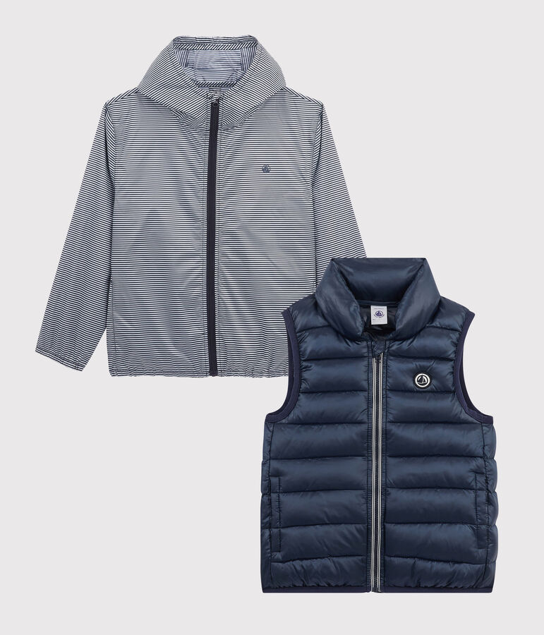 Windjacke f&uuml;r Kinder, 3 in 1, aus recycelten Material blau