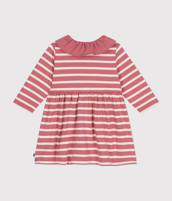 Langärmeliges Baby-Kleid aus dickem Jersey rosa ROSEWOOD/ AVALANCHE