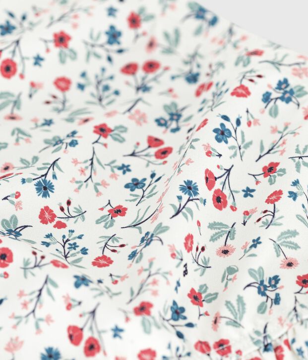 Baby-Badehose mit R&uuml;schen und Blumenmuster weiss/vielfarbig