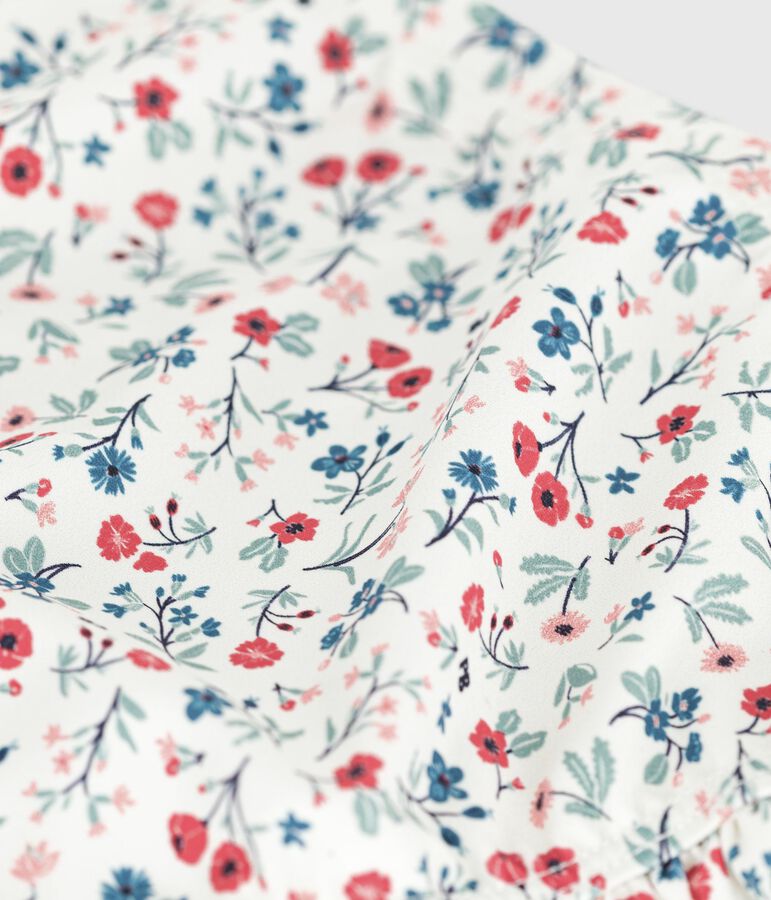 Baby-Badehose mit R&uuml;schen und Blumenmuster weiss/vielfarbig