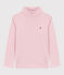 Kinder-Rollkragenshirt aus einfarbiger Baumwolle rosa JOLI
