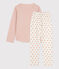 Kinderpyjama aus Baumwolle für Mädchen rosa SALINE/weiss MULTICO