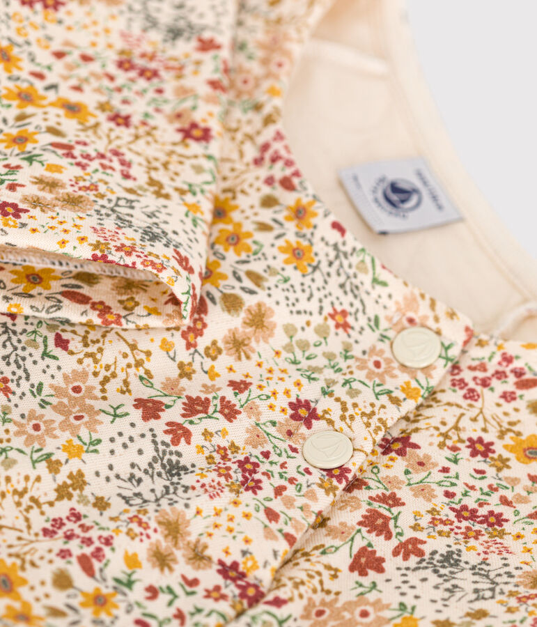 Lang&auml;rmeliges Kinder-Kleid aus Doppeljersey f&uuml;r M&auml;dchen naturfarben/vielfarbig