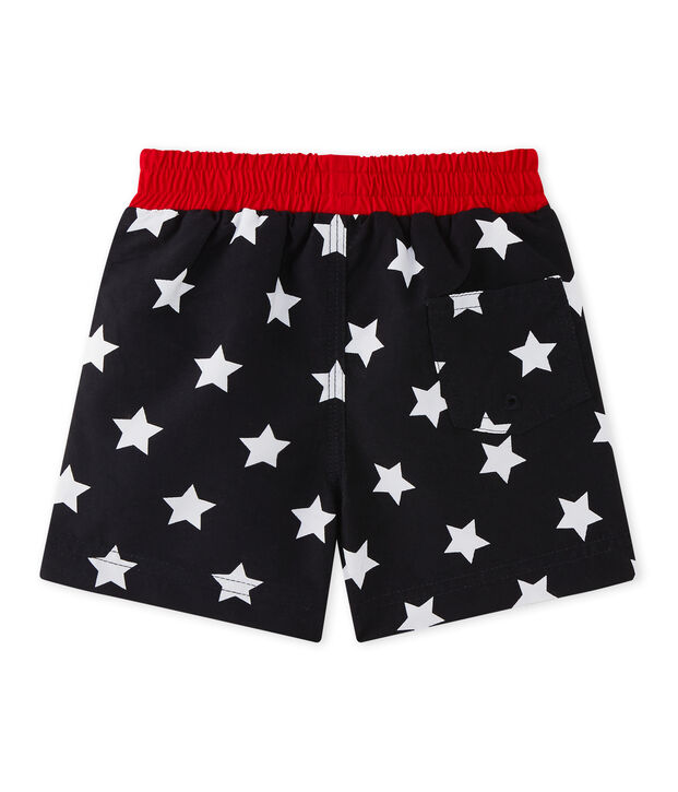 Gemusterte baby-strandshorts jungen blau/weiss