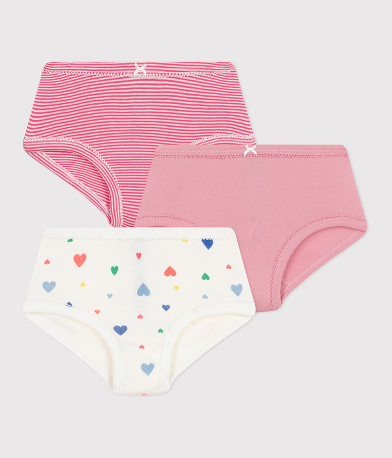 Set Kinder-Slips High Waist aus Baumwolle mit Herzmotiv vielfarbig