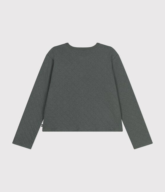 Damen-Cardigan aus Doppeljersey mit Druckknöpfen grün THUYA