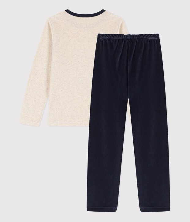 Kinderpyjama aus Nicki mit Fuchsmotiv blau/vielfarbig