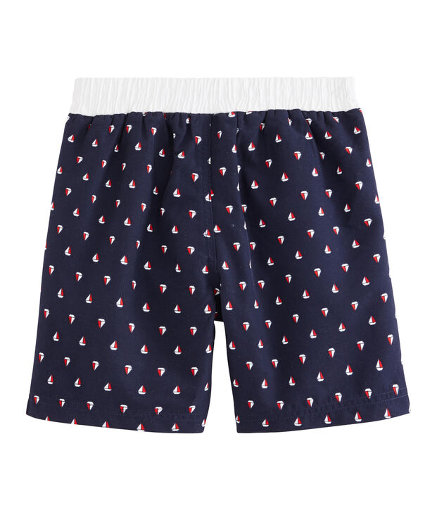 Bedruckte Strandshorts Kinder Jungen blau/vielfarbig