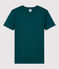 Klassisches Damen-T-Shirt aus Baumwolle mit Rundhalsausschnitt grün PINEDE
