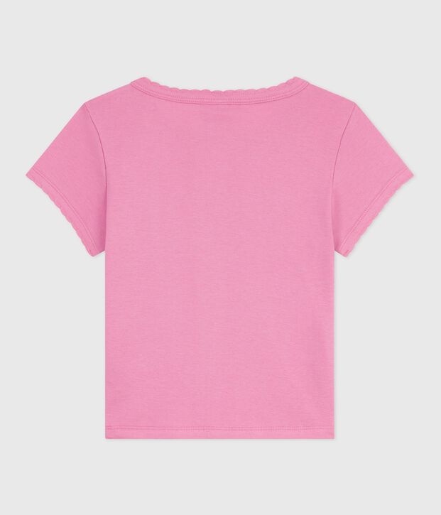 Kurz&auml;rmeliges Kinder-T-Shirt mit Muster rosa